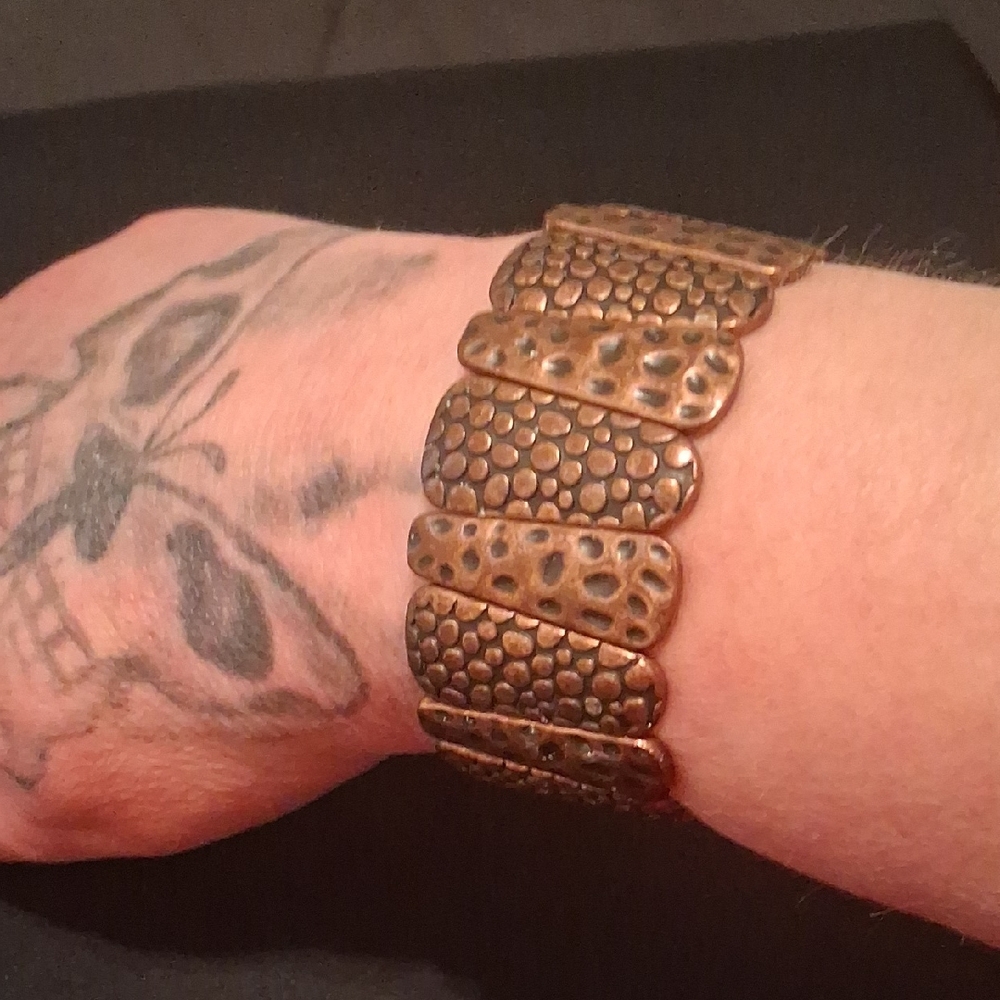 Textured Copper Bracelet for Men